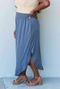 Doublju Comfort Princess Full Size High Waist Scoop Hem Maxi Skirt in Dusty Blue-Trendsi-SatinBoutique