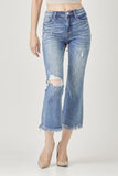 RISEN High Waist Distressed Cropped Bootcut-jeans