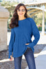 Basic Bae Full Size Ribbed Round Neck Long Sleeve Knit Top