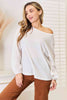 Double Take Eyelet Dropped Shoulder Round Neck Blouse, Also Plus sizes-Trendsi-White-S-SatinBoutique