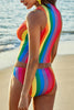 Rainbow Striped Split Bikini Trendsi