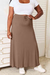 Double Take Full Size Soft Rayon Drawstring Waist Maxi Skirt Rayon-Trendsi-SatinBoutique