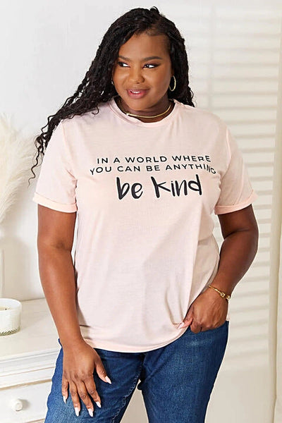 Trendy Graphic Tees: Simply Love Slogan Cuffed T-Shirt Available In Plus Sizes Trendsi