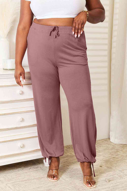 Basic Bae Full Size Soft Rayon Drawstring Waist Pants with Pockets-Trendsi-Light Mauve-S-SatinBoutique