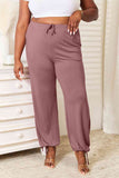 Basic Bae pune veličine mekane rajon pantalone sa vrpcom u struku i džepovima-trendsi-svijetlo ljubičasto-s-satenBoutique