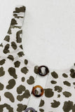 Maillot de bain une pièce doublé à découpes et imprimé léopard Trendsi