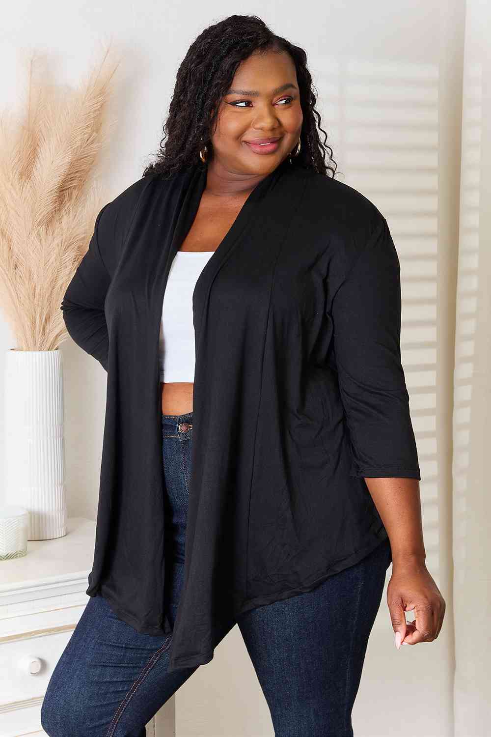 Culture Code Full Size Open Front Cardigan, Also Plus sizes-Trendsi-SatinBoutique