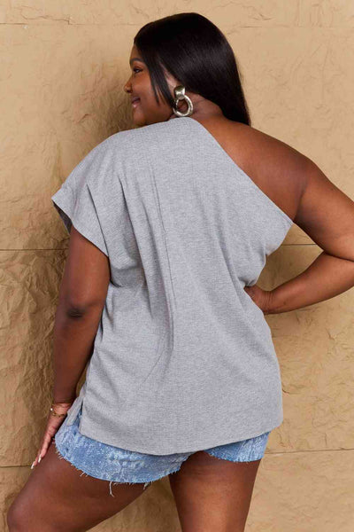 Ninexis in My Groove One Shoulder Loose Top, Also Plus sizes-Trendsi-SatinBoutique