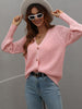 Rib-Knit Plunge Raglan Sleeve Cardigan Trendsi