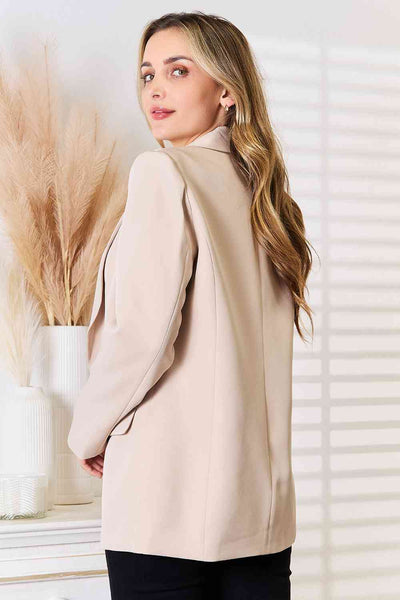 Double Take Shawl Collar Long Sleeve Blazer-Trendsi-SatinBoutique