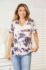 Double Take Tie-Dye V-Neck T-Shirt-Trendsi-Peach-S-SatinBoutique