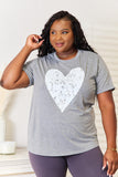 Simply Love Heart Graphic Cuffed Short Sleeve T-Shirt-Trendsi-Heather Gray-S-SatinBoutique