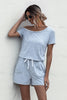 One Shoulder Tie Waist Romper Trendsi