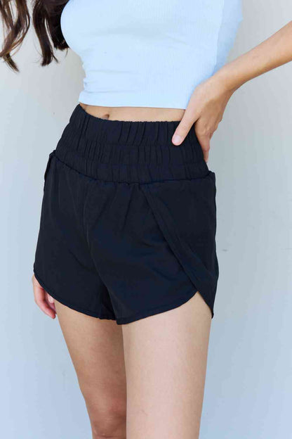 Ninexis Stay Active High Waistband Active Shorts in Black-Trendsi-SatinBoutique