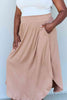 Doublju Comfort Princess Full Size High Waist Scoop Hem Maxi Skirt in Tan-Trendsi-SatinBoutique