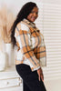 Double Take Plaid Print Dropped Shoulder Shirt-Trendsi-SatinBoutique