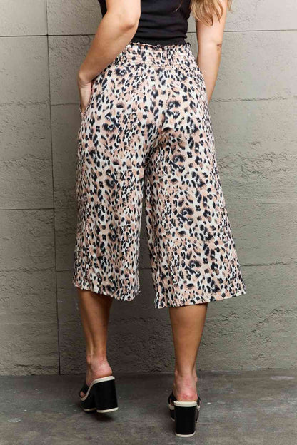 Ninexis Leopard High Waist Flowy Wide Leg Pants with Pockets-Trendsi-SatinBoutique