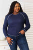 Basic Bae Long Raglan Sleeve Round Neck Top-Trendsi-Navy-XL-SatinBoutique