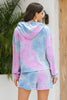 Tie-Dye Drawstring Hoodie and Shorts Set Trendsi