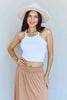 Doublju Comfort Princess Full Size High Waist Scoop Hem Maxi Skirt in Tan-Trendsi-SatinBoutique