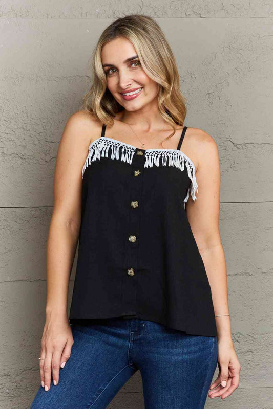 Ninexis It's About Time Lace Detail Loose Cami Top-Trendsi-Black-S-SatinBoutique