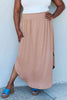 Doublju Comfort Princess Full Size High Waist Scoop Hem Maxi Skirt in Tan-Trendsi-Tan-1XL-SatinBoutique