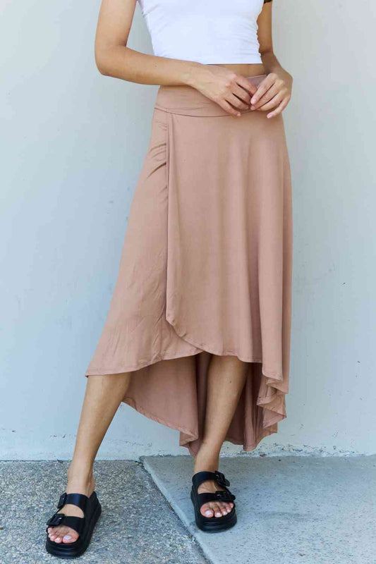 Ninexis First Choice High Waisted Flare Maxi Skirt in Camel-Trendsi-Camel-S-SatinBoutique