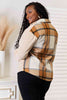 Double Take Plaid Print Dropped Shoulder Shirt-Trendsi-SatinBoutique