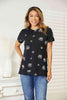 Double Take Dandelion Print Round Neck T-Shirt, Also in Plus sizes-Trendsi-SatinBoutique