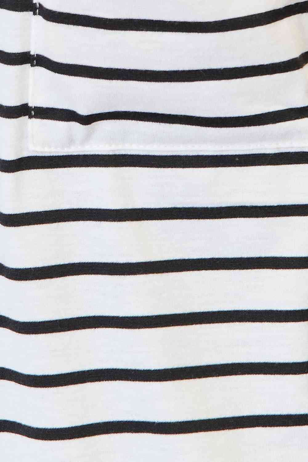 Double Take Striped Open Front Longline Cardigan-Trendsi-SatinBoutique