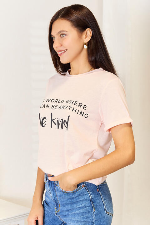 Simply Love Slogan Graphic Cuffed T-Shirt, Also in Plus sizes-Trendsi-SatinBoutique