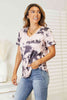 Double Take Tie-Dye V-Neck T-Shirt-Trendsi-SatinBoutique