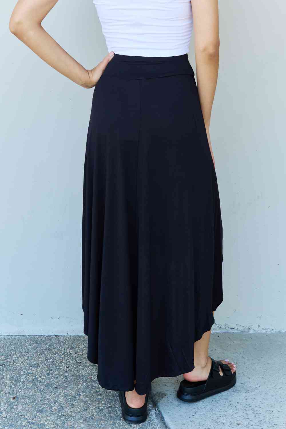 Ninexis First Choice High Waisted Flare Maxi Skirt in Black-Trendsi-SatinBoutique