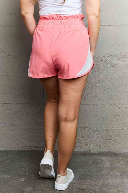 Ninexis Put In Work High Waistband Contrast Detail Active Shorts-Trendsi-SatinBoutique