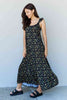 Doublju In The Garden Ruffle Floral Maxi Dress in Black Yellow Floral-Trendsi-SatinBoutique