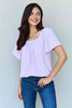 Ninexis Keep Me Close Square Neck Short Sleeve Blouse in Lavender-Trendsi-Lavender-S-SatinBoutique