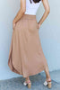 Doublju Comfort Princess Full Size High Waist Scoop Hem Maxi Skirt in Tan-Trendsi-SatinBoutique