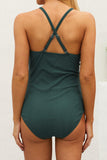Jednodijelni kupaći kostim za trudnice Trendsi s rebrastim špageti remenom