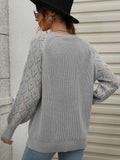 Trendy sveter s raglánovým rukávom z rebrovaného úpletu
