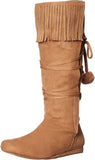 Ellie Shoes IS-E-103-Dakota 1" Heel Boot with fringe and poms Size 6 Ellie Shoes