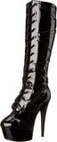 Ellie Shoes IS-E-609-Pocky 6 Lace Up Platform Boot W Inner Pocket, Shiny Black, Size 10 Ellie Shoes