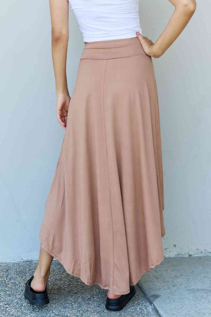 Ninexis First Choice High Waisted Flare Maxi Skirt in Camel-Trendsi-SatinBoutique