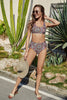 Floral Crisscross Tie Back Bikini Set Trendsi