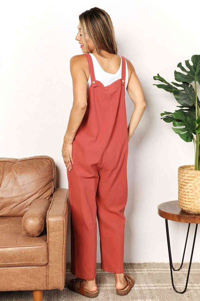 Double Take Wide Leg Overalls with Front Pockets-Trendsi-SatinBoutique