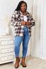 Double Take Plaid Button Front Shirt Jacket with Breast Pockets, Also in Plus sizes-Trendsi-SatinBoutique