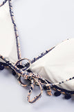 Dwuczęściowy zestaw bikini z nadrukowanym pomponem i dekoltem w serek Trendsi