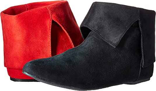 Ellie鞋子E-015-QUINN 0“女式超細纖維靴。（黑左紅Ellie鞋子