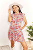 Double Take Floral Tie Neck Cap Sleeve Dress-Trendsi-Floral-S-SatinBoutique