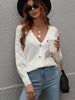 Rib-Knit Plunge Raglan Sleeve Cardigan Trendsi