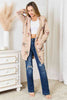 Double Take Star Pattern Open Front Longline Cardigan-Trendsi-SatinBoutique